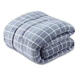 Edredom Queen 100% Poliéster Provence Plush Havan Casa - Grid Verde Azul