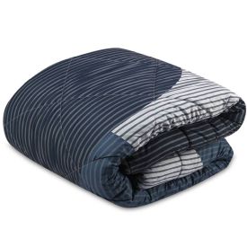 Edredom Queen Dupla Face Plush Versátile Havan Casa - Geométrico Azul