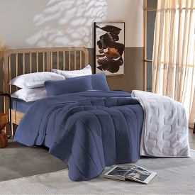 Edredom Queen Malha Dupla Face Havan Casa - Denim