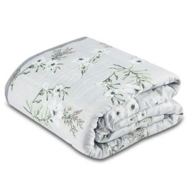 Edredom Queen Dupla Face Napoli Havan Casa - Floral Cinza