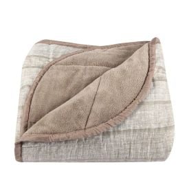 Edredom Queen Dupla Face Bellagio Havan Casa - Geométrico Taupe