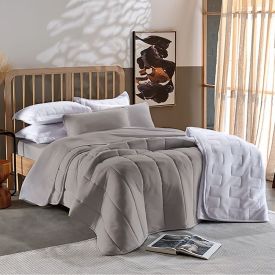 Edredom Solteiro Malha Dupla Face Havan Casa - Taupe