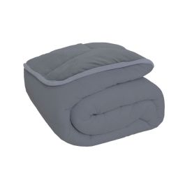 Edredom Solteiro Plush/Malha Liso Dupla Face Havan Casa - Cinza