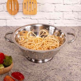 Escorredor De Macarrão Mallana 24 Cm - Aço Inox