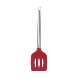 Espátula Vazada Silicone com Cabo Inox Havan Casa 35Cm - Vermelho