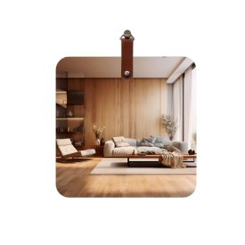 Espelho Quadrado Com Alça Slim Reduna 45 Cm - Caramelo