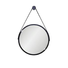 Espelho Redondo Com Alça Adnet Reduna 40 Cm - Preto 