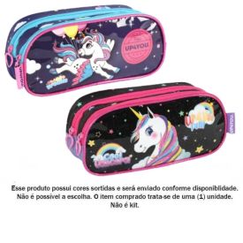 Estojo Duplo Infantil Luxcel Unicórnio - Sortido