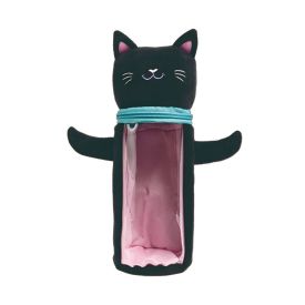 Estojo Infantil Pelúcia Gatinho Tilibra - Preto 