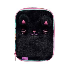 Estojo Retangular Infantil Pelúcia Gatinho Tilibra - Colorido