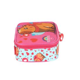Estojo Retangular Infantil Up Capivara Luxcel - Rosa