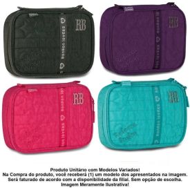 Estojo Retangular Juvenil Rb Crinkle Clio Style - Sortido