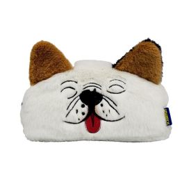 Estojo Simples Infantil Pelúcia Zion Buldog Xeryus - Branco