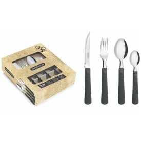 Faqueiro Glow Simonaggio 16 Peças - Preto