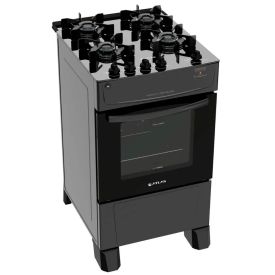 Fogão De Piso 4 Bocas Atlas Mônaco Top Glass Preto - Bivolt