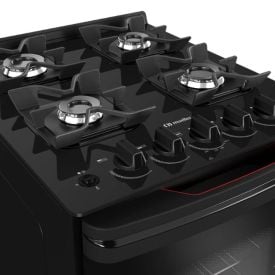 Fogão De Piso 4 Bocas Mueller Mesa De Vidro Preto Mfv4bf - Bivolt