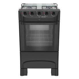 Fogão De Piso 4 Bocas Preto Fosco Mueller Mfi4bb - Bivolt