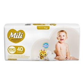 Fralda Descartável Mili Love & Care Tamanho Xxg - 40 Unidades