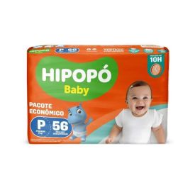 Fraldas Descartáveis Pacote Econômico P Hipopó Baby - 56 unidades