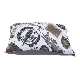 Fronha Avulsa Infantil Malha Estampada Havan Casa  - Plane Cinza