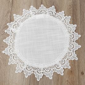 Fundo De Prato Redondo Renda Guipir Finecasa - Paris