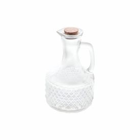 Galheteiro De Vidro Com Tampa Rolha 370 Ml - Transparente