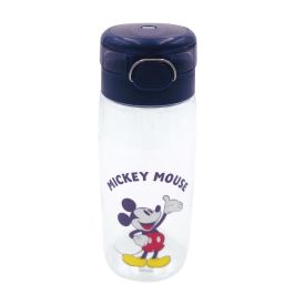 Garrafa De Água De Plástico Mickey Mouse Disney 600 Ml - Transparente e Azul