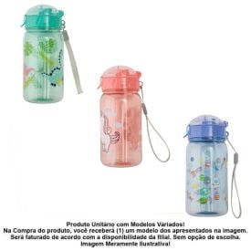 Garrafa Squeeze Infantil Flashgoods 340Ml - Sortido