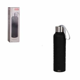 Garrafa Squeeze Inox Com Alça Top 750Ml - Preto