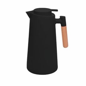 Garrafa Térmica Com Cabo De Madeira Escandinávia 1 Litro - Preto 