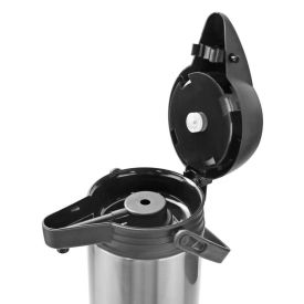 Garrafa Térmica De Pressão Com Alça Inox Havan Casa 1 Litro - Prateado e Preto