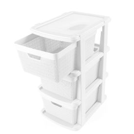 Gaveteiro De Chão Juta 3 Gavetas Jaguar 15 Litros - Branco