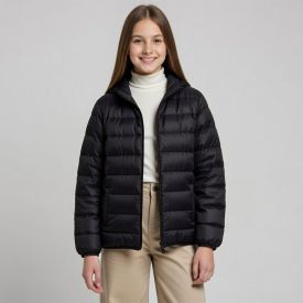 Jaqueta Juvenil Aspen Menina 12 a 16 Anos Com Capuz Marmelada Preto