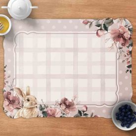 Fundo de Prato Páscoa 35X45 cm Havan Casa - Floral Poa Rosa