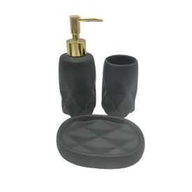 Jogo De Banheiro Luma Havan Casa 3 Peças - Preto 