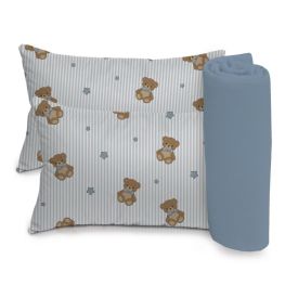 Jogo de Cama Bebê 100% Algodão Havan Baby 3 pçs - URSO AZUL