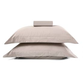 Jogo De Cama Casal Percal 200 Fios Buona Fortuna 3 Pçs  - Cru