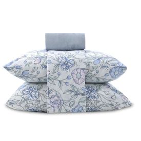 Jogo De Cama Casal 100% Algodão Royale Havan Casa 4 Peças - Liz Flowers Azul