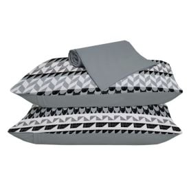 Jogo de Cama Casal Malha 100% Algod&atilde;o Solecasa 3 p&ccedil;s - Onix Cinza