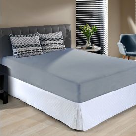 Jogo de Cama Casal Malha 100% Algod&atilde;o Solecasa 3 p&ccedil;s - Onix Cinza
