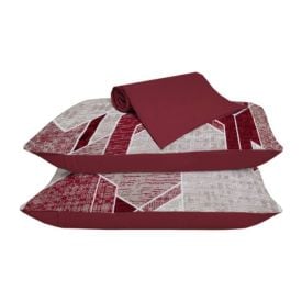 Jogo de Cama Casal Malha 100% Algod&atilde;o Solecasa 3 p&ccedil;s - Rubi Vermelho