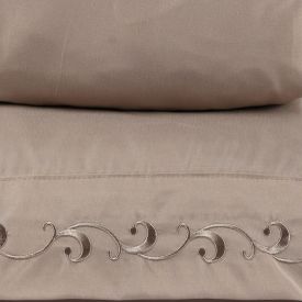 Jogo de Cama Casal Imperial Bordado Havan Casa 4 pçs - Bege