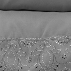 Jogo de Cama Casal Imperial com Renda Havan Casa 4 pçs - Cinza