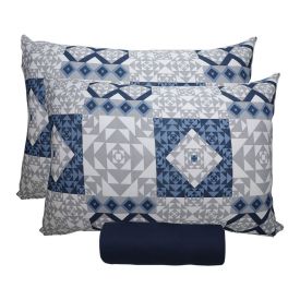 Jogo de Cama Casal Malha Solecasa Havan Casa 3 pçs - Cali Azul Profundo