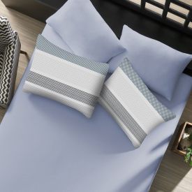 Jogo de Cama Casal Malha Solecasa Havan Casa 3 pçs - Contemporâneo Azul Jeans