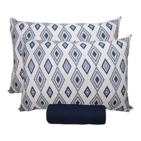 Jogo de Cama Casal Malha Solecasa Havan Casa 3 pçs - Horizonte Azul Profundo