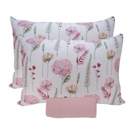 Jogo de Cama Casal Malha Solecasa Havan Casa 3 pçs - Jardim Rosa Suave