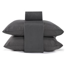 Jogo De Cama Casal Micro Percal Liso 4 Peças Havan Casa - Chumbo