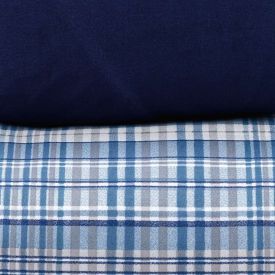 Jogo De Cama Casal Micropercal Havan Casa 4 Pçs - Jack Xadrez Azul