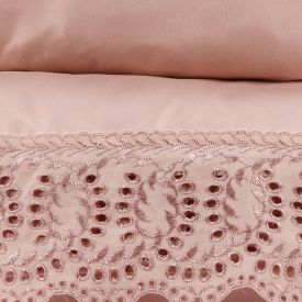 Jogo de Cama King Imperial com Renda Havan Casa 4 pçs - Rosa